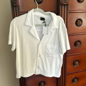 WSLY Echo loop short sleeve button-down shirt